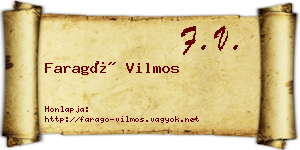Faragó Vilmos névjegykártya